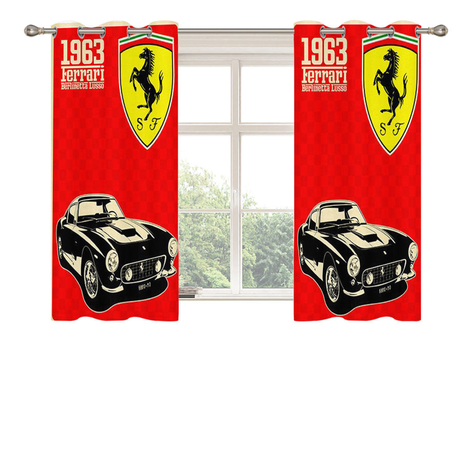 Classic Ferrari Red Peach Skin Window Curtains