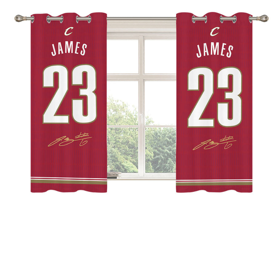 Cleveland Cavaliers James Red Peach Skin Window Curtains