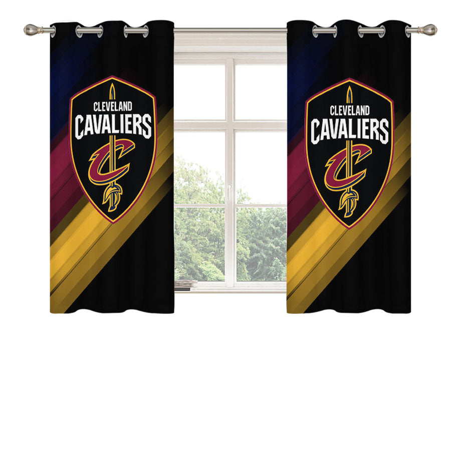 Cleveland Cavaliers Logo Wallpaper Peach Skin Window Curtains