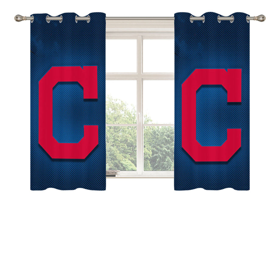 Cleveland Indians Logo 2 Peach Skin Window Curtains