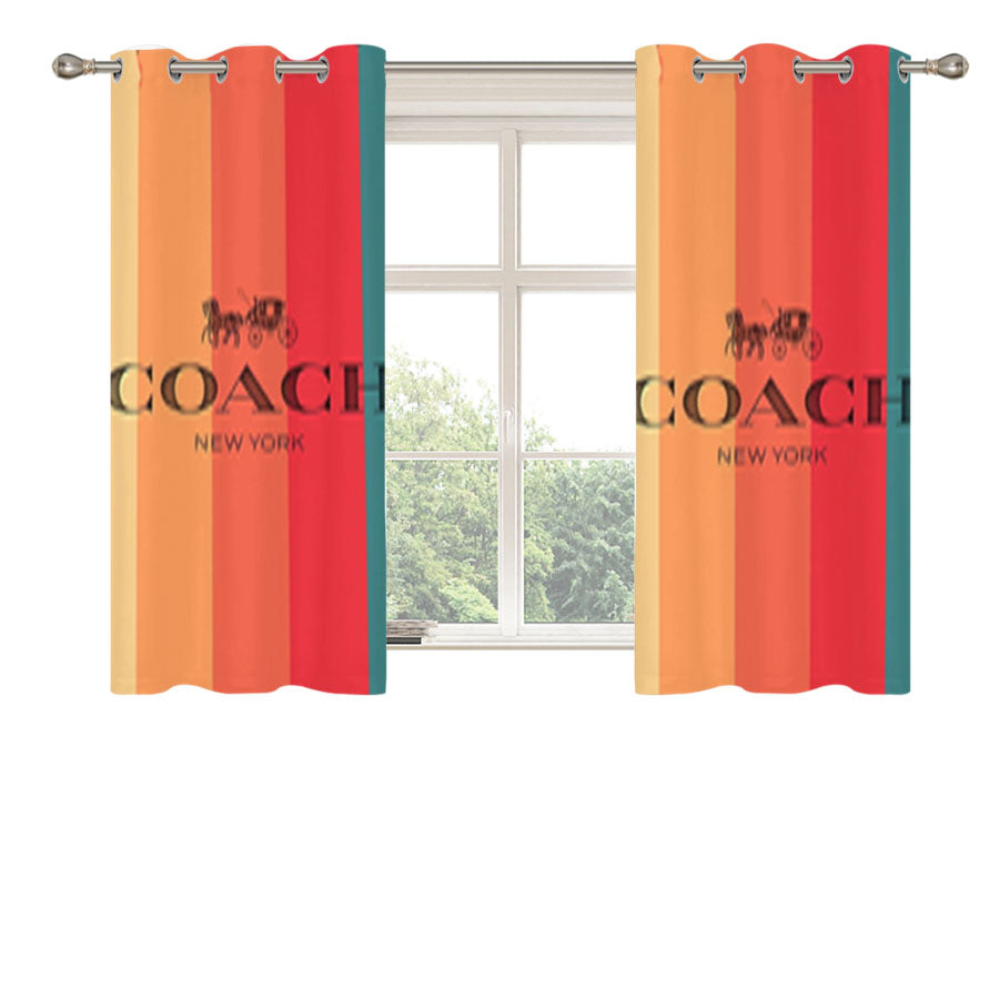 Coach New York Stripe Peach Skin Window Curtains