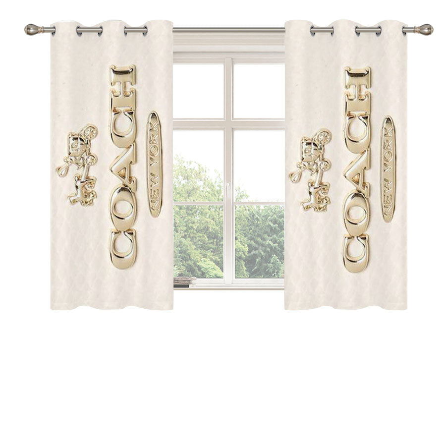 Coach Pink Pattern Mate Peach Skin Window Curtains