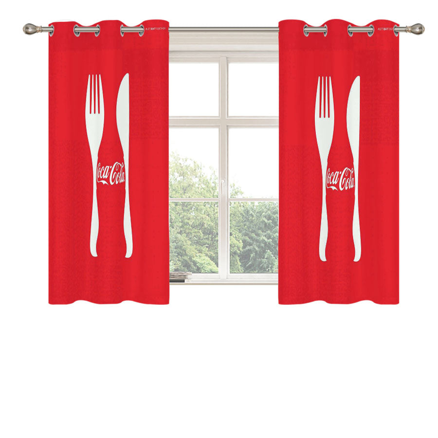 Coca Cola Peach Skin Window Curtains