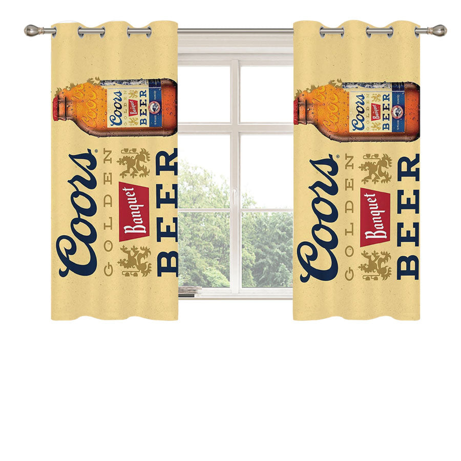 Coors Golden Banquet Beer Peach Skin Window Curtains