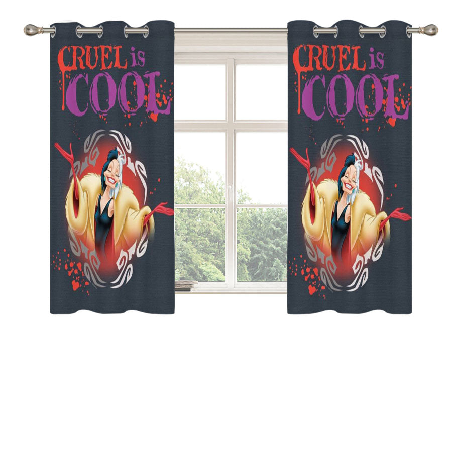 Cruella Cruel Is Cool Peach Skin Window Curtains