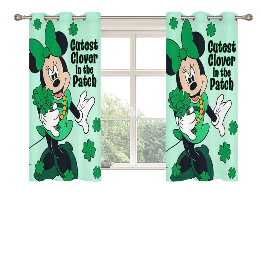 Cutest Clover Minnie Mouse Peach Skin Window Curtains
