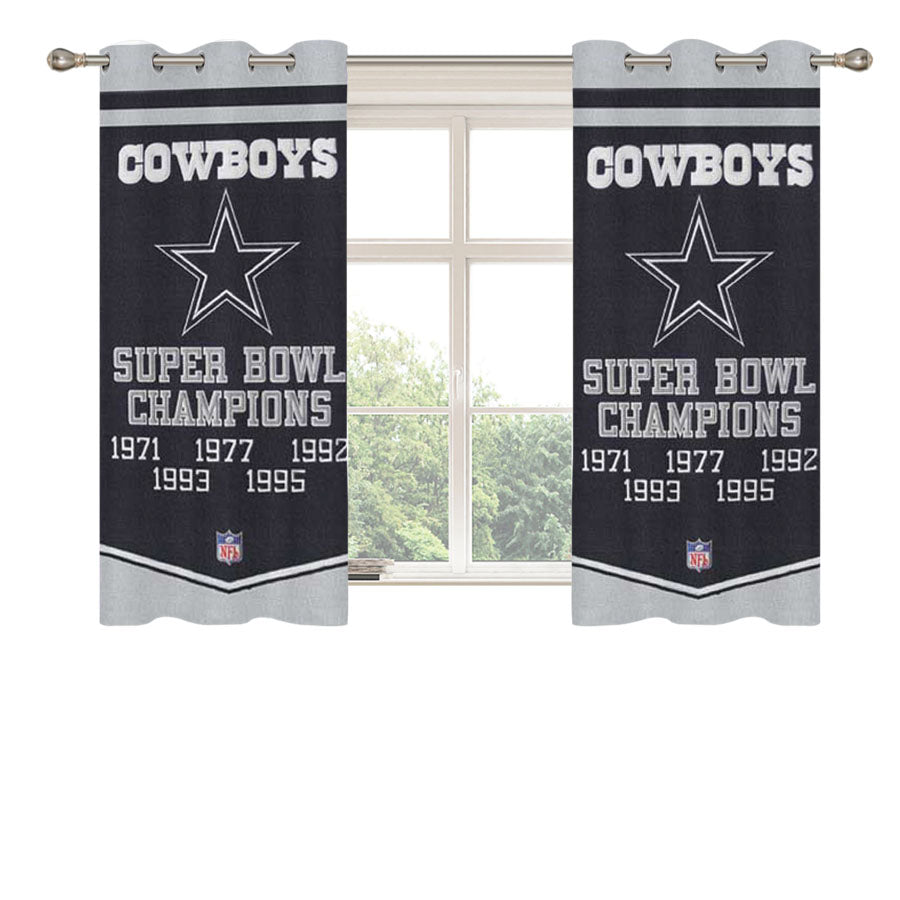 Dallas Cowboys Banner Texture Peach Skin Window Curtains