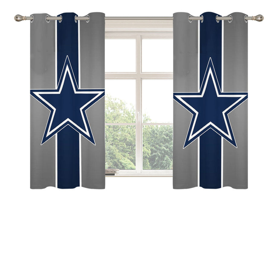 Dallas Cowboys Flag Peach Skin Window Curtains