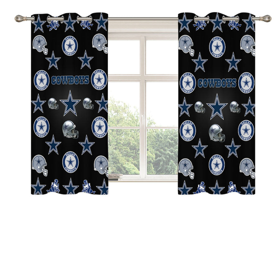 Dallas Cowboys Logo Pattern Peach Skin Window Curtains