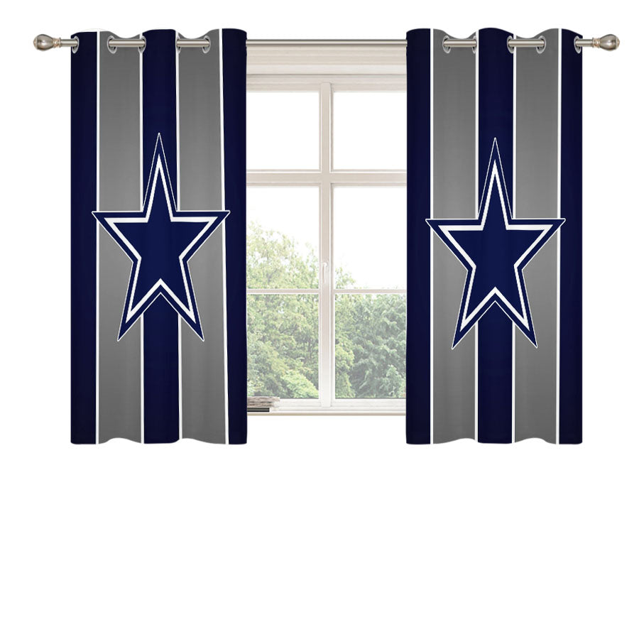 Dallas Cowboys Stars Logo Peach Skin Window Curtains