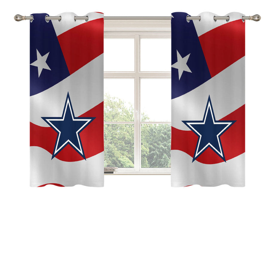 Dallas Cowboys X United State Flag Peach Skin Window Curtains