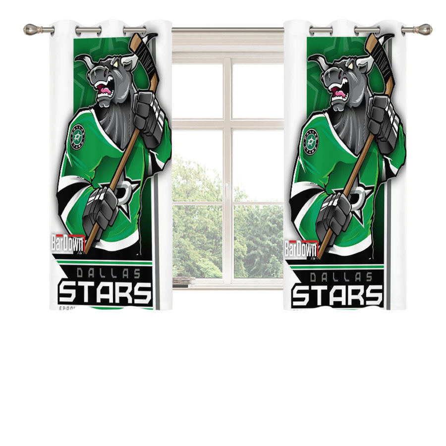 Dallas Stars Hockey Peach Skin Window Curtains
