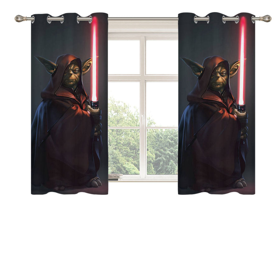 Dark Side Yoda Star Wars Peach Skin Window Curtains