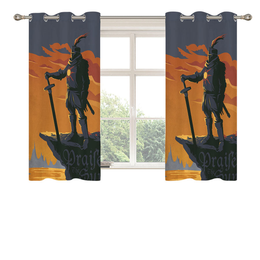 Dark Souls Praise The Sun Peach Skin Window Curtains