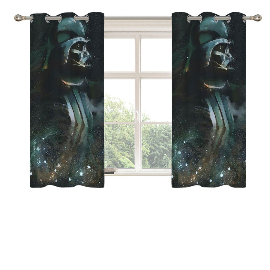Darth Vader Galaxy Paint Peach Skin Window Curtains