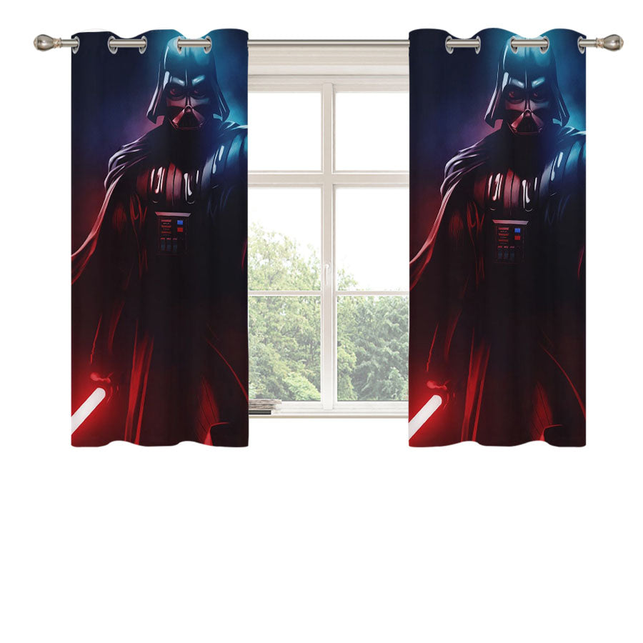 Darth Vader With Lightsaber Peach Skin Window Curtains