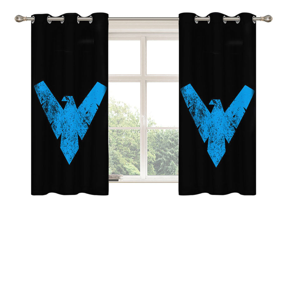 Dc Comics Nightwing Logo Peach Skin Window Curtains