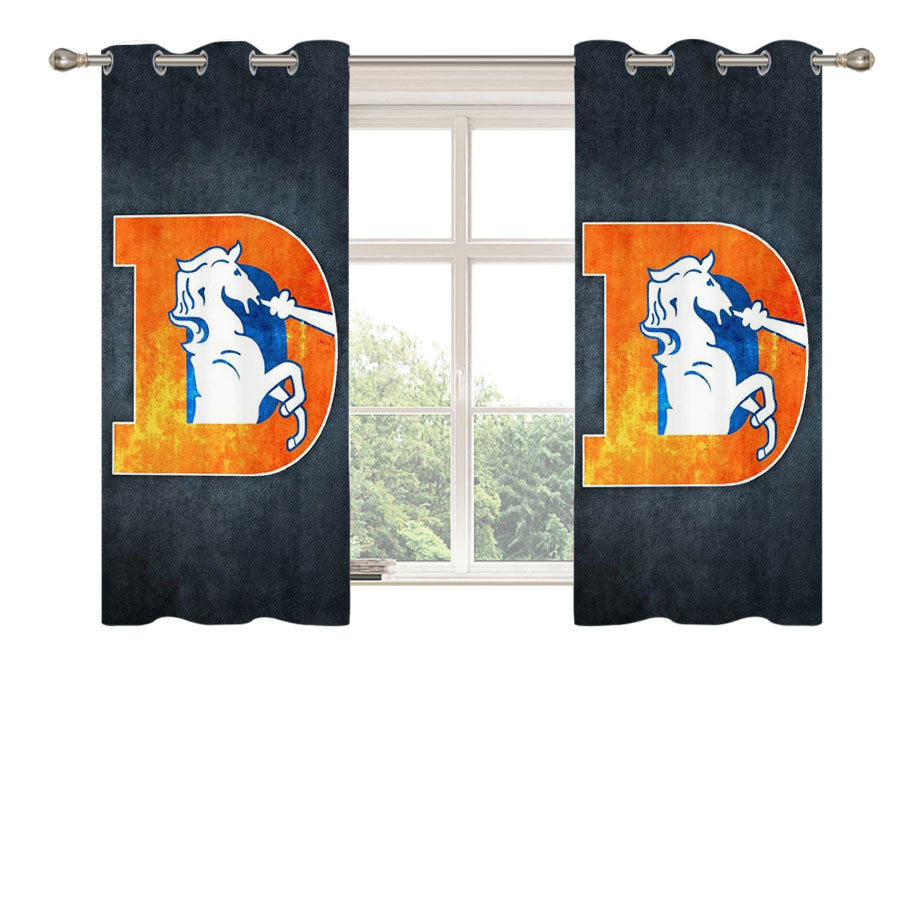 Denver Broncos Peach Skin Window Curtains