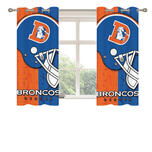 Denver Broncos Embossed Logos Helmet Peach Skin Window Curtains