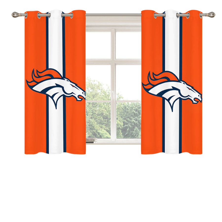 Denver Broncos Logo 2 Peach Skin Window Curtains