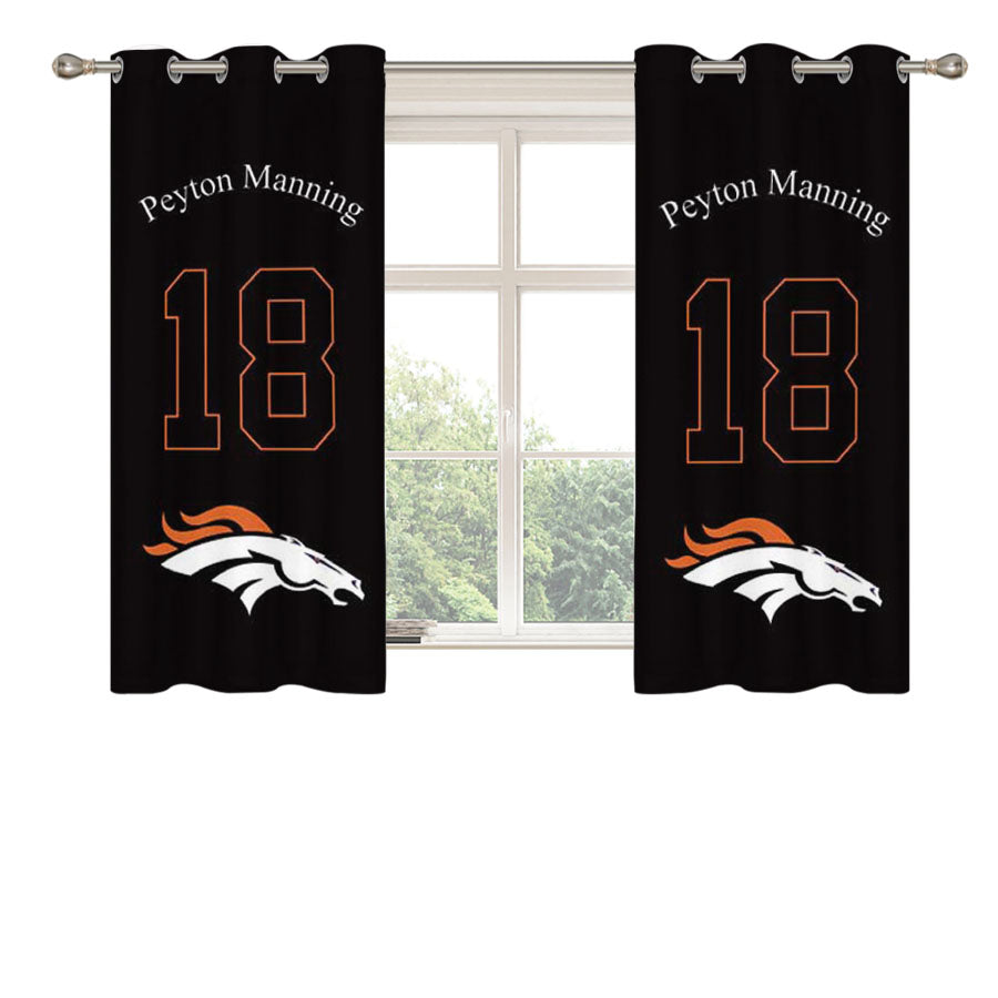 Denver Broncos P Manning Peach Skin Window Curtains