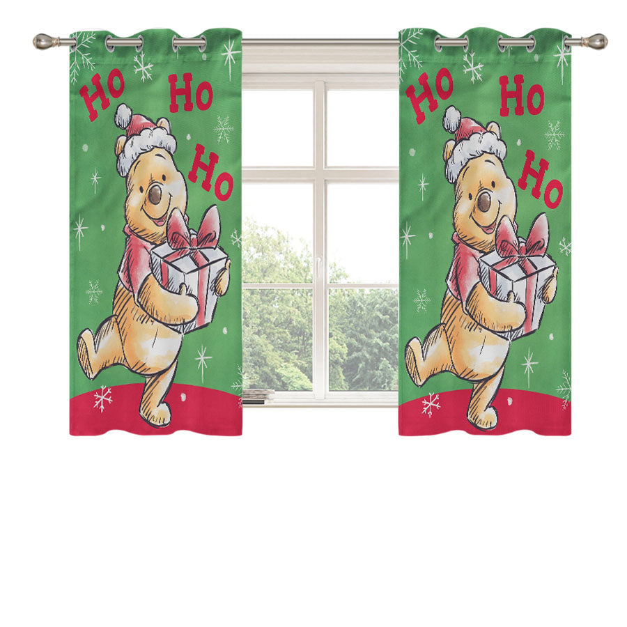 Disney Very Merry Christmas Pooh Peach Skin Window Curtains