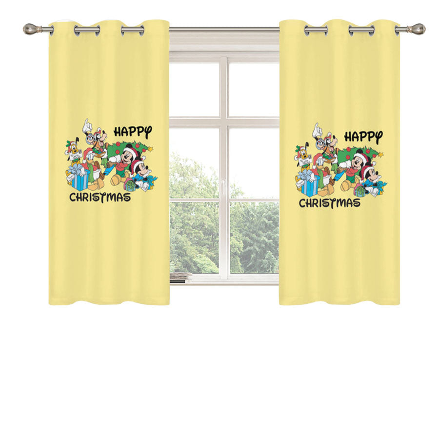 Fairytale Happy Christmas Peach Skin Window Curtains