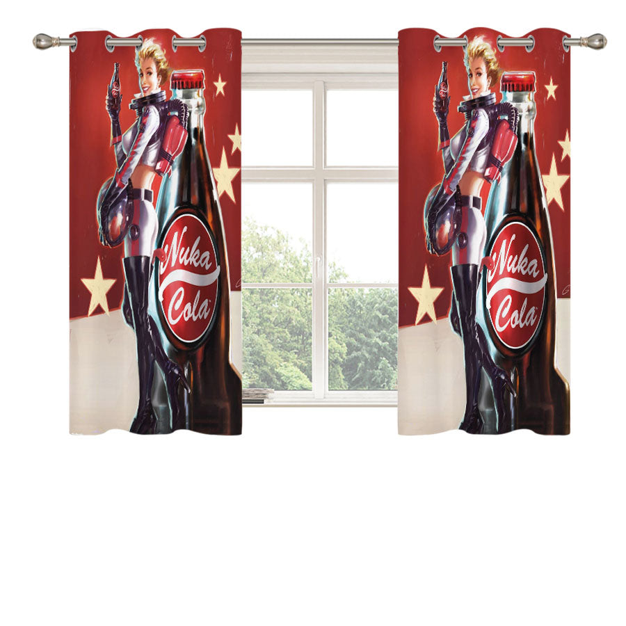 Fallout 4 Nuka Cola Mini Poster Peach Skin Window Curtains