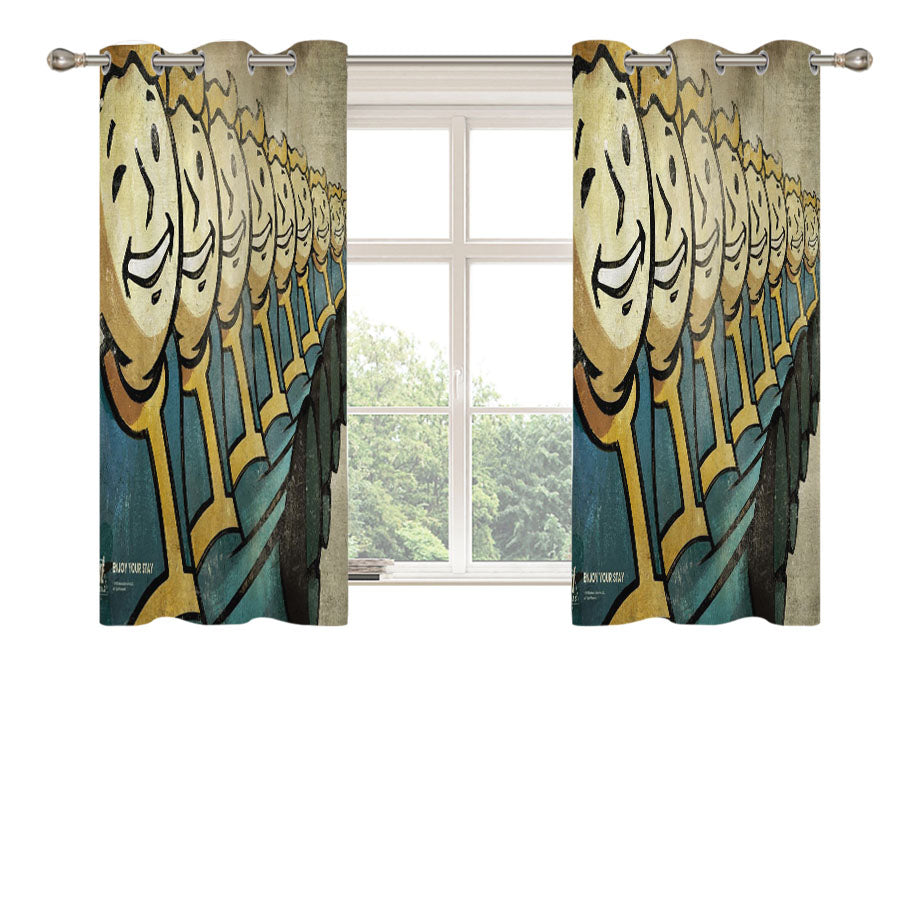 Fallout Straight Peach Skin Window Curtains