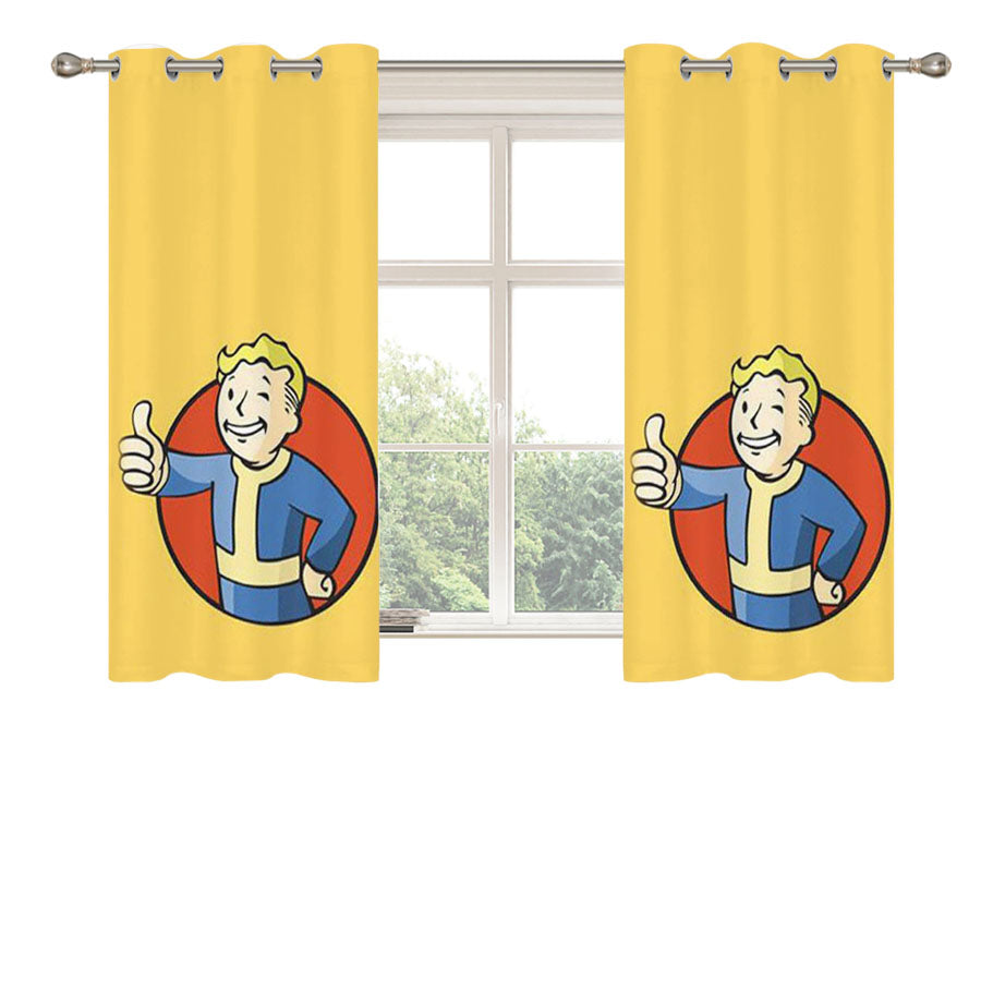 Fallout Vault Tec Boy Peach Skin Window Curtains