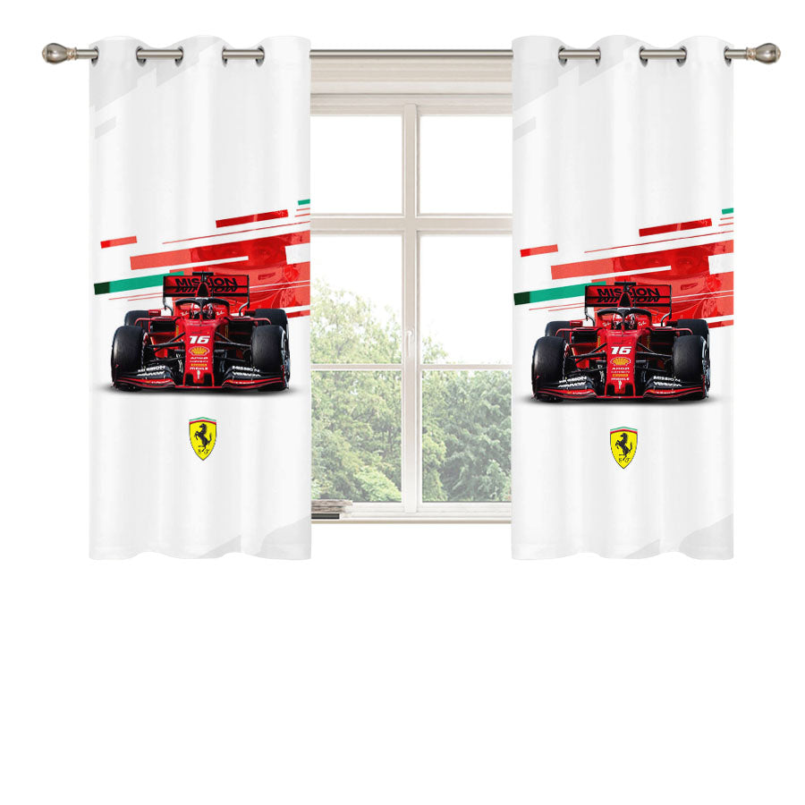 Ferrari Formula One Glitch Peach Skin Window Curtains