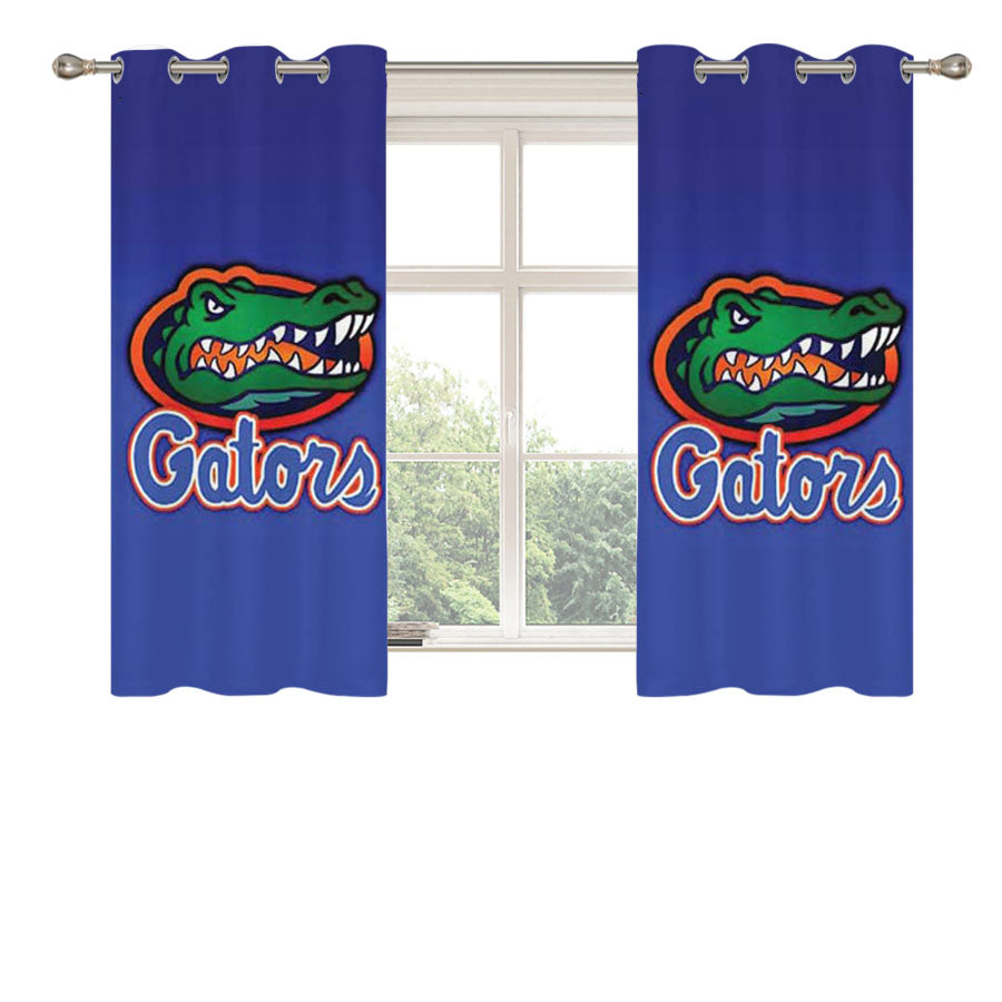 Florida Gators Logo On Blue Fade Peach Skin Window Curtains