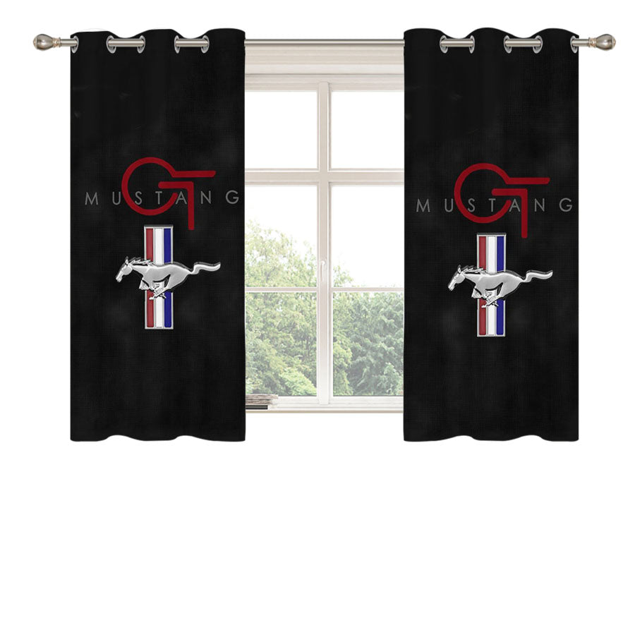 Ford Mustang Gt Logo Peach Skin Window Curtains