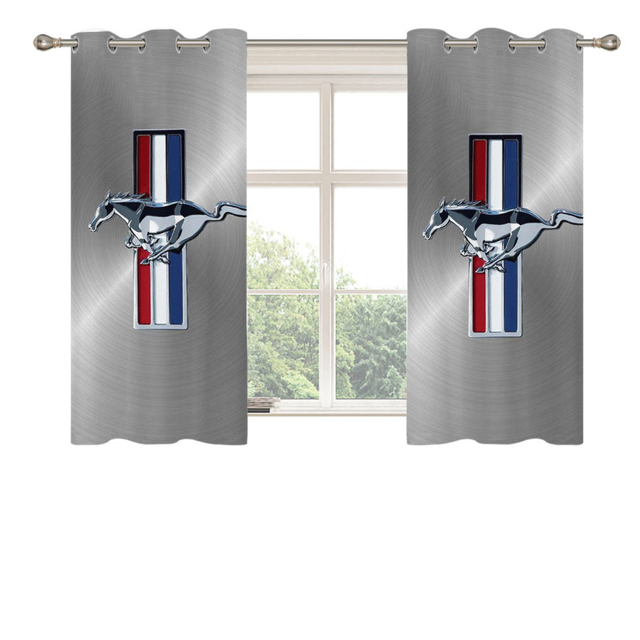 Ford Mustang Plate Peach Skin Window Curtains
