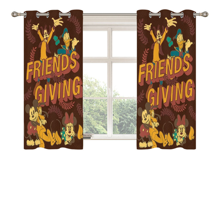 Friendsgiving Peach Skin Window Curtains