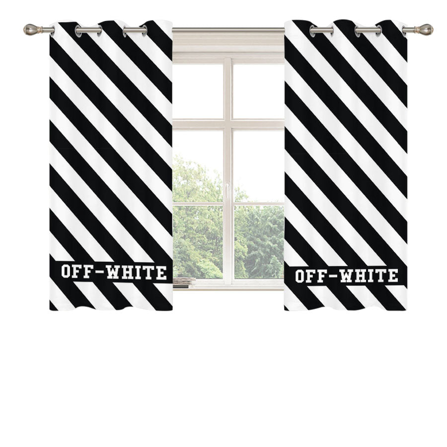 Full Off White Peach Skin Window Curtains