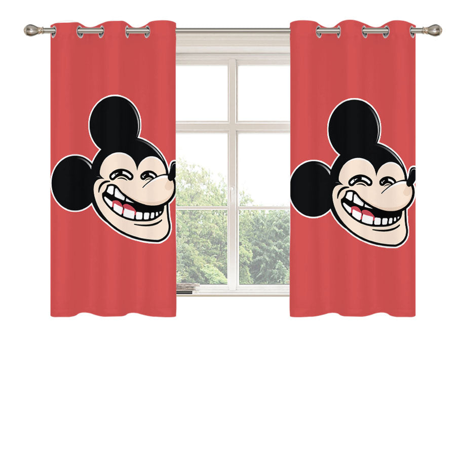 Funny Mickey Peach Skin Window Curtains
