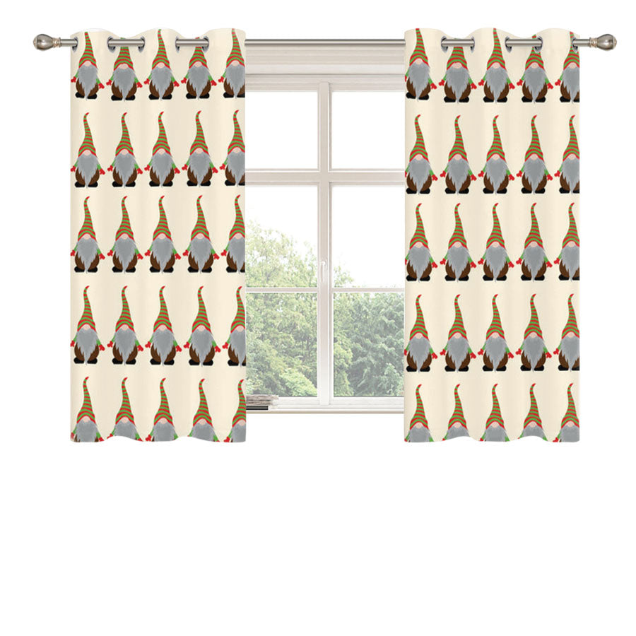 Gonk Pattern - Christmas Peach Skin Window Curtains