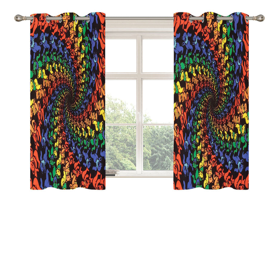 Grateful Dead Dancing Bears Peach Skin Window Curtains