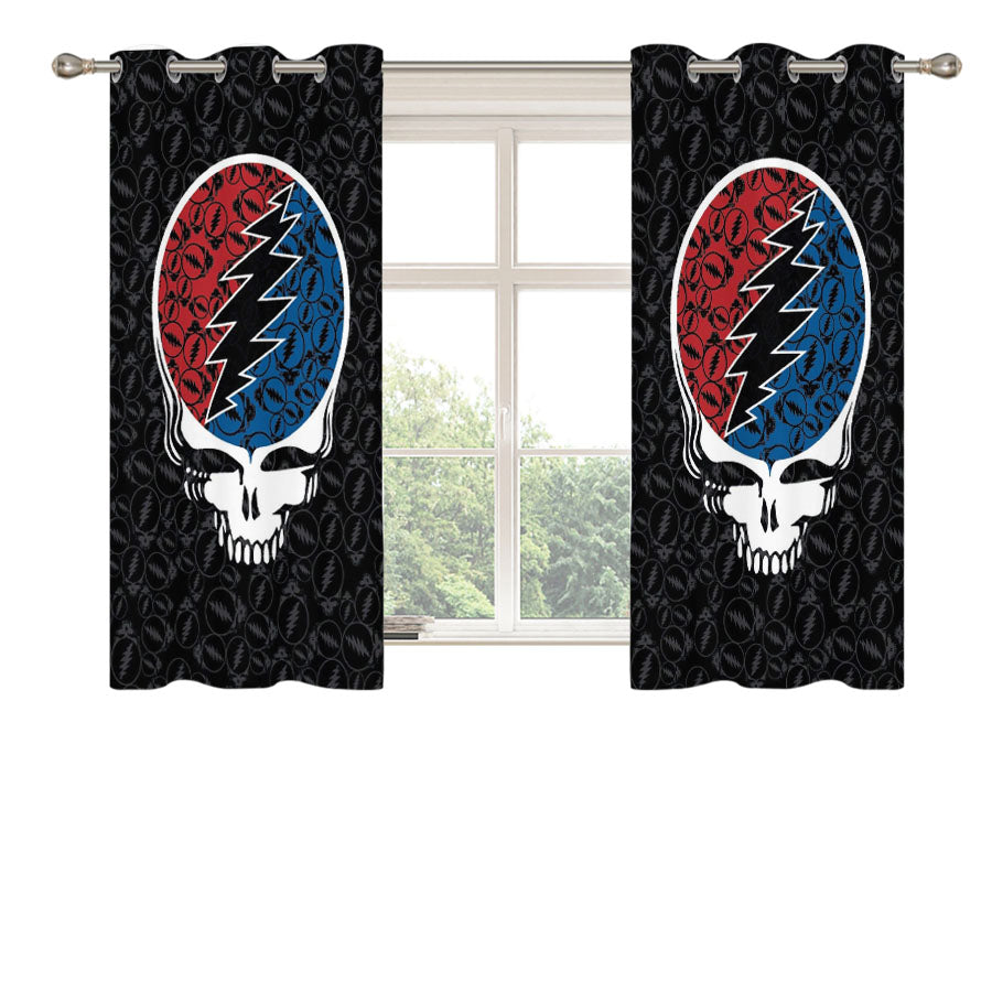 Grateful Dead Face Peach Skin Window Curtains