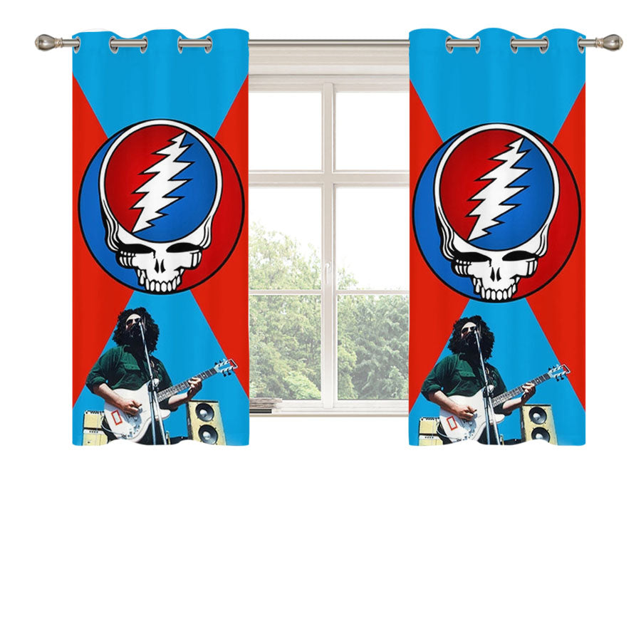 Grateful Dead Jerry Garcia Guitar Peach Skin Window Curtains