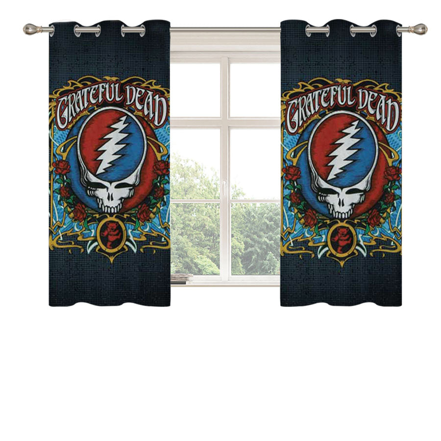 Grateful Dead Shirt Design Peach Skin Window Curtains