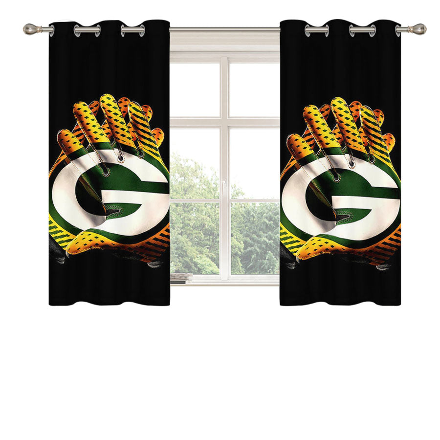 Green Bay Packers Gloves Peach Skin Window Curtains