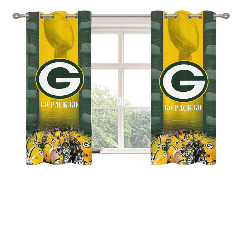 Green Bay Packers Go Peach Skin Window Curtains