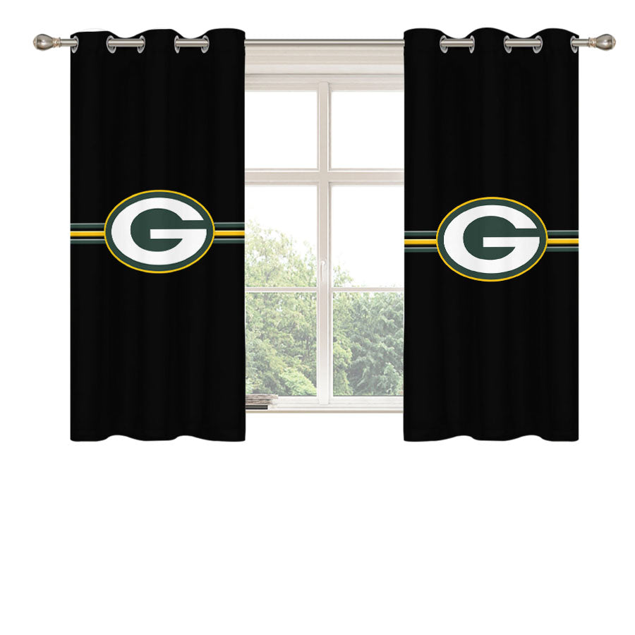 Green Bay Packers Line Peach Skin Window Curtains