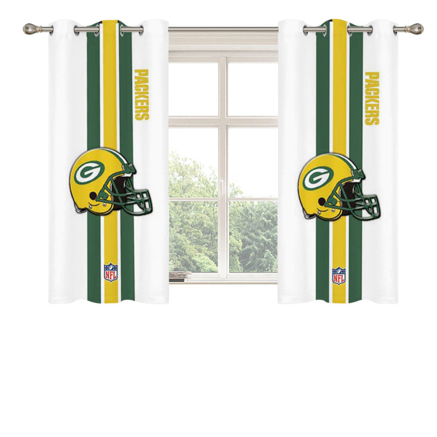 Green Bay Packers Middle Stripe Peach Skin Window Curtains