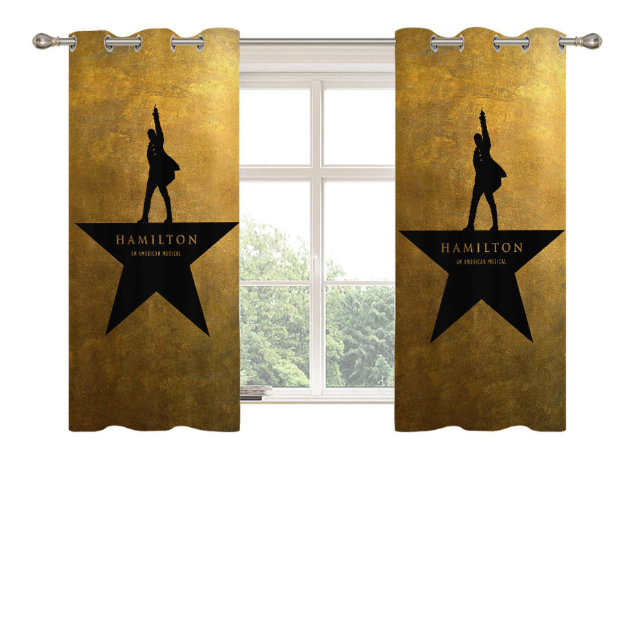 Hamilton The Musical Golden Peach Skin Window Curtains