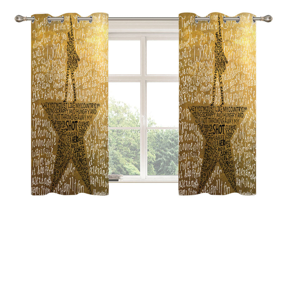 Hamilton The Musical Lyric Peach Skin Window Curtains