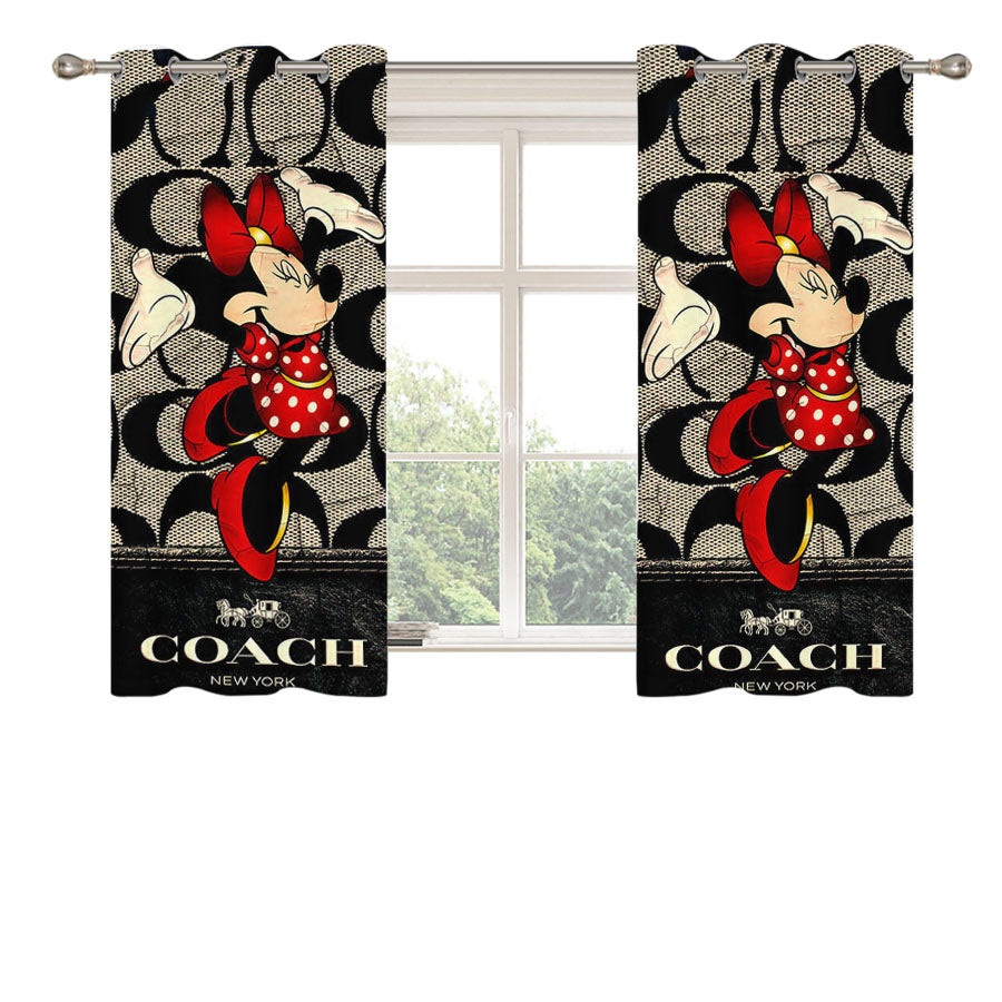 Happy Coach Minnie Mouse Happy Peach Skin Window Curtains