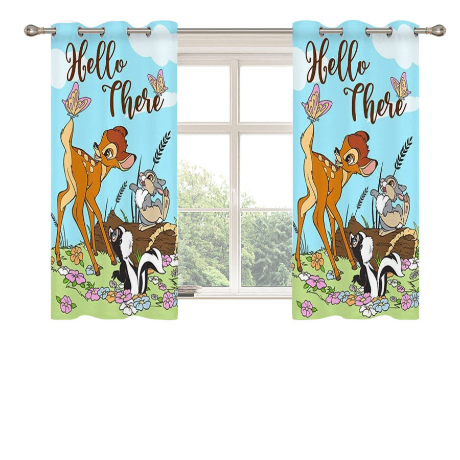 Hello There Spring Bambi Peach Skin Window Curtains